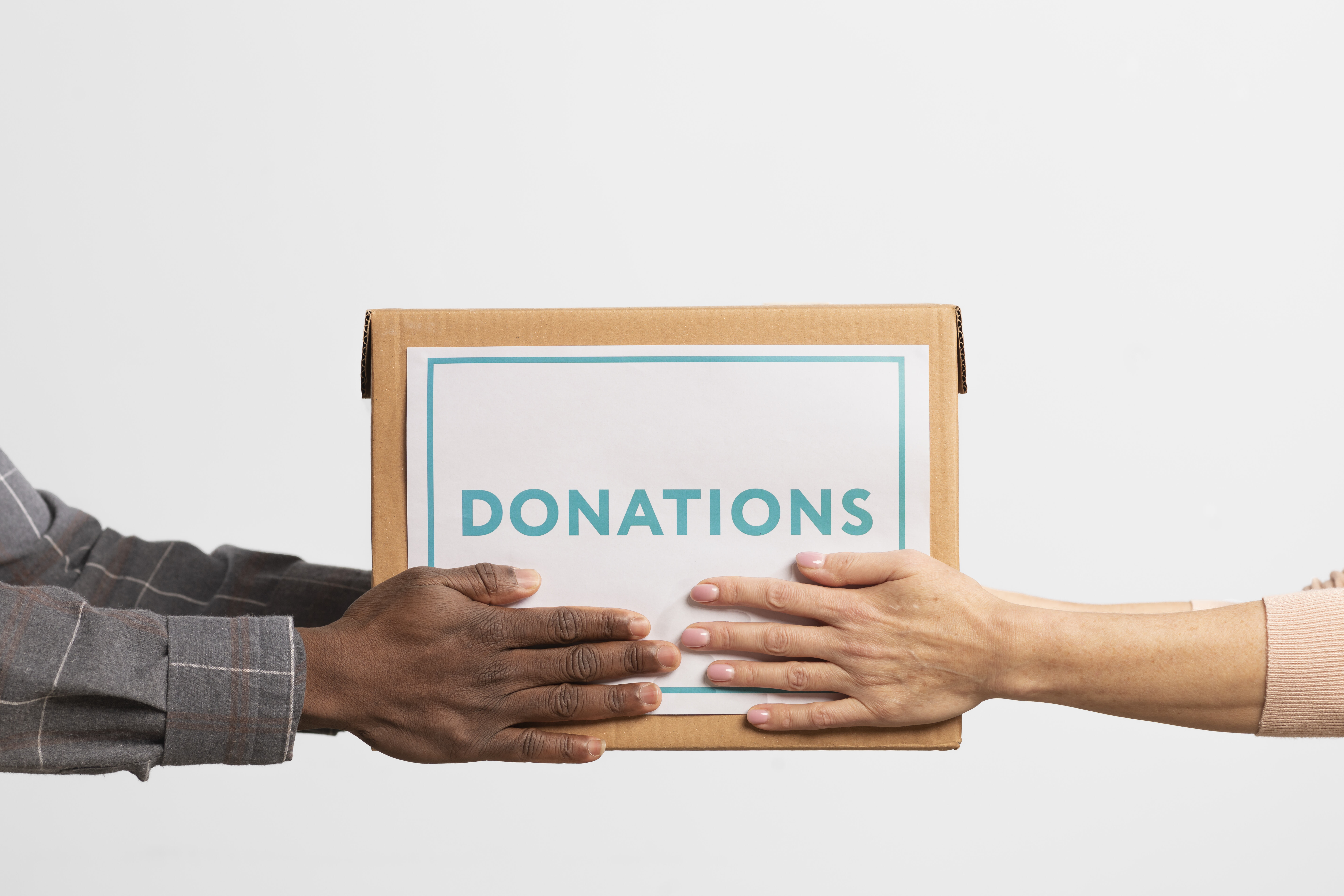 volunteer giving box with donati